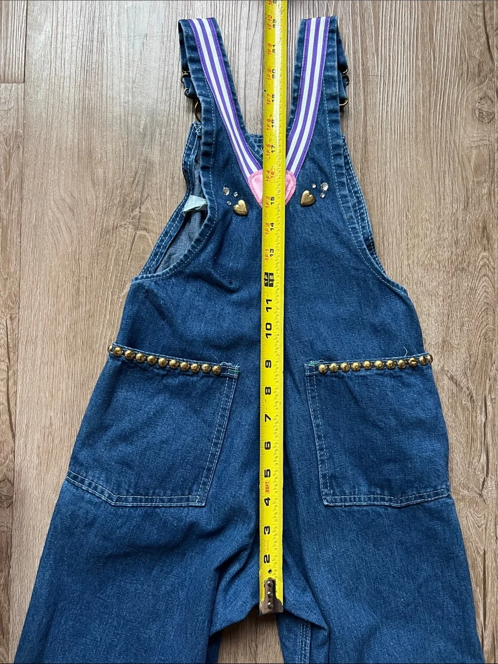 Vintage OshKosh B’gosh Girls Whimsical Studded Ice Cream Denim Overalls